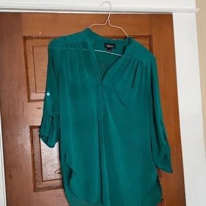 Sheer green flowy top